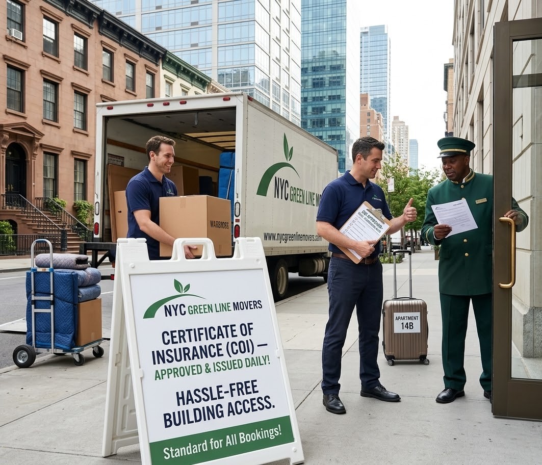 NYC Green Line Movers COI services
