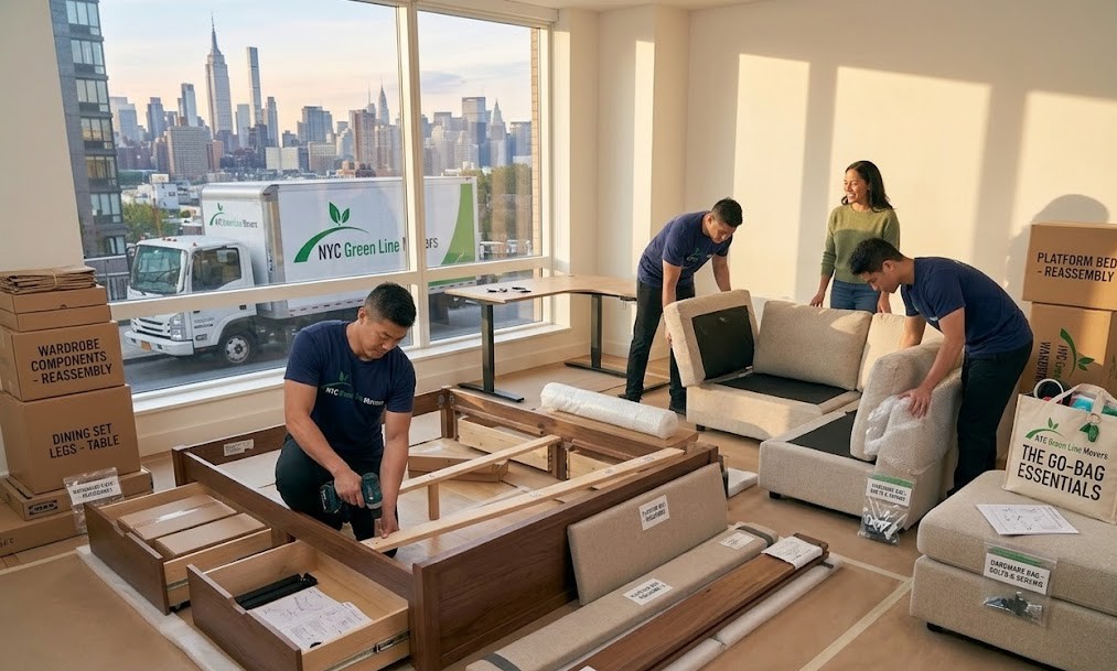 Professional furniture assembly and disassembly by NYC Green Line Movers